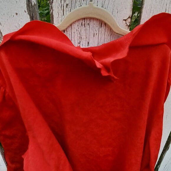 Vintage Red Flouncy Blouse - Picture 2 of 7
